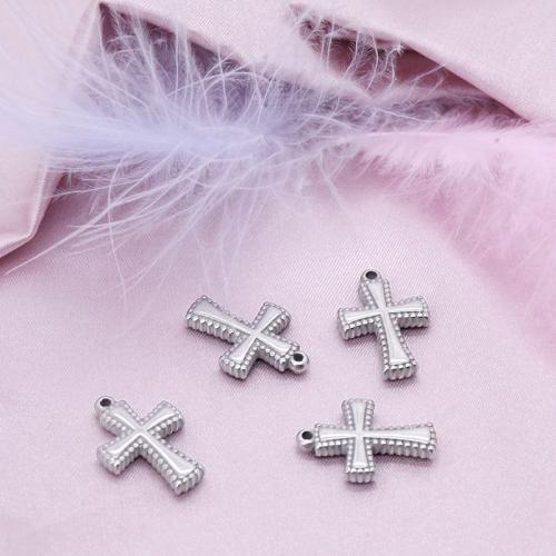 Stainless Steel Cross Pendants, 304 Stainless Steel, polished, DIY, original color 