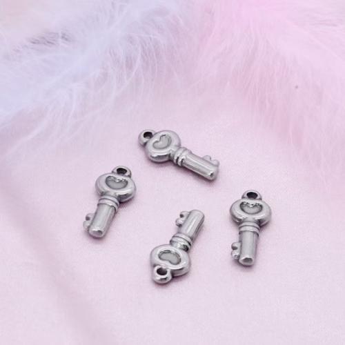 Stainless Steel Key Pendants, 304 Stainless Steel, polished, DIY, original color [