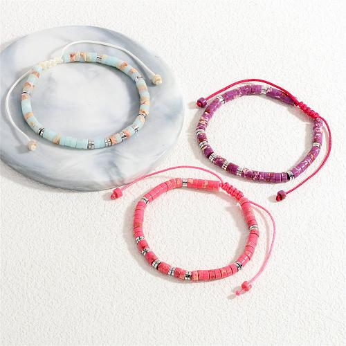 Bracelets en pierres précieuses, Pierre naturelle, avec Cordon de noeud & laiton, fait à la main, Réglable & bijoux de mode & unisexe, plus de couleurs à choisir Environ 16-22 cm, Vendu par PC