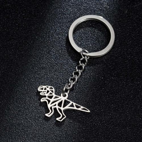 Stainless Steel Key Chain, 304 Stainless Steel, Dinosaur, plated, fashion jewelry 