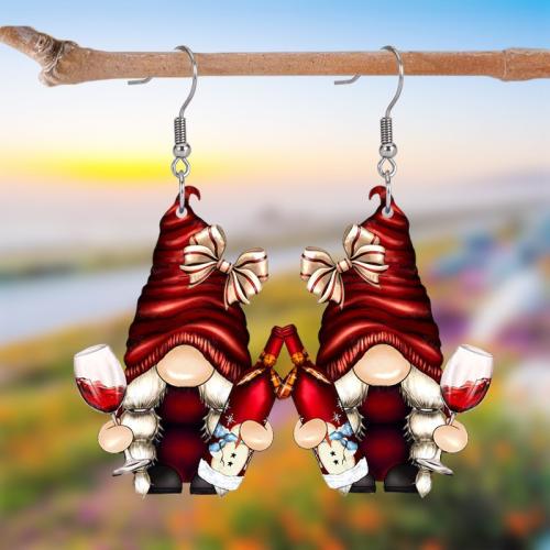 Pendientes de Navidad, Acrílico, Impresión, Diseño de Navidad & para mujer, Vendido por Par