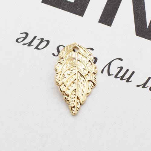 Zinc Alloy Leaf Pendants, plated, DIY, golden [