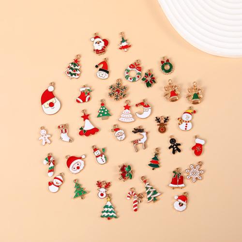 Zinc Alloy Christmas Pendants, KC gold color plated, Christmas Design & DIY & enamel [