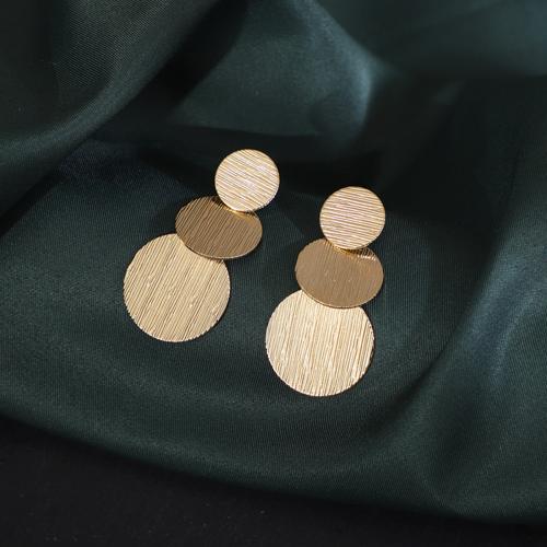 Zinc Alloy Drop Earring, Round, plated, fashion jewelry & for woman 