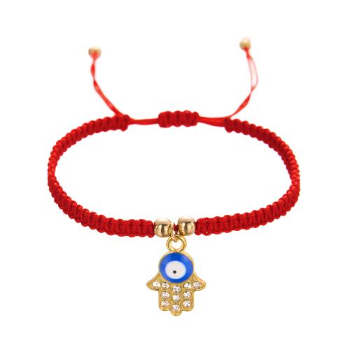 Mal pulsera ojo, Cordón de cera, con resina & aleación de zinc, hecho a mano, diferentes estilos para la opción & micro arcilla de zirconia cúbica & para mujer & esmalte, más colores para la opción, Vendido por UD