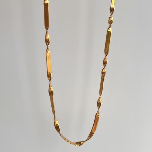 Collier de bijoux de titane, Acier titane, Placage, pour femme, Or, Vendu par PC