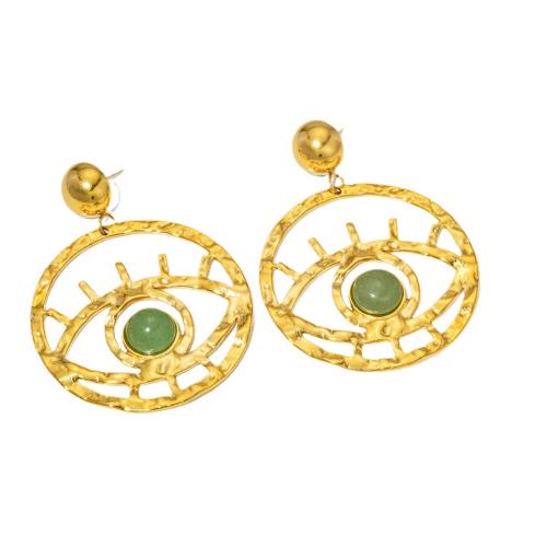 Boucles d'oreilles en acier titane, avec Pierre naturelle, Placage, pour femme, plus de couleurs à choisir, Vendu par paire