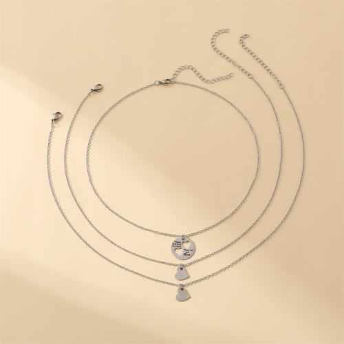 Stainless Steel Jewelry Necklace, 304 Stainless Steel, with 5cm extender chain, plated, three pieces & for woman, original color Approx 45 cm 