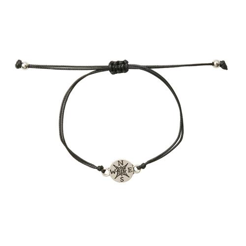 Fashion Create Wax Cord Bracelets, Zinc Alloy, with Korean Waxed Cord, plated, 2 pieces & Unisex, black Approx 16-30 cm 