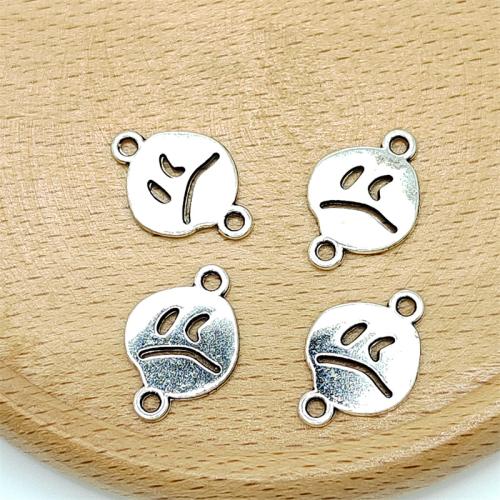 Zinc Alloy Charm Connector, emotion, antique silver color plated, DIY & 1/1 loop 