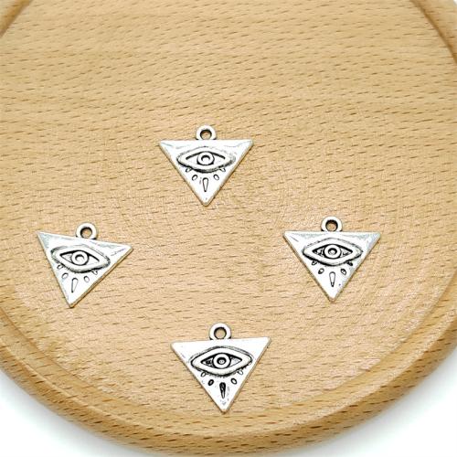 Zinc Alloy Jewelry Pendants, Triangle, antique silver color plated, DIY 