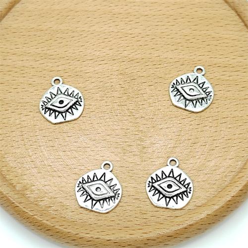 Zinc Alloy Jewelry Pendants, Round, antique silver color plated, DIY 