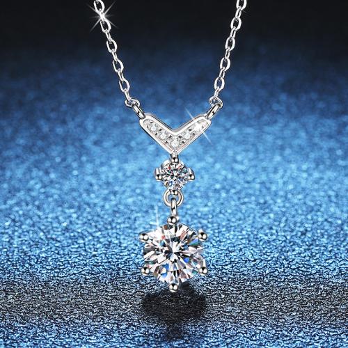 925 Sterling Silver Necklace, with 2inch extender chain, platinum plated, cross chain & for woman Approx 15.7 Inch 