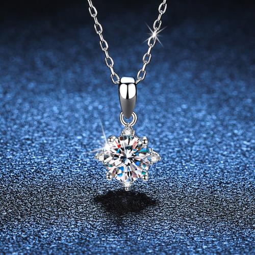 925 Sterling Silver Necklace, with 2inch extender chain, Eight Point Star, platinum plated & oval chain & for woman Approx 15.7 Inch 