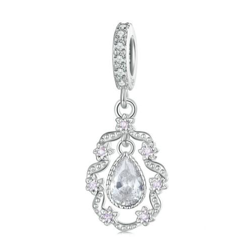 Sterling Silver European Pendants, 925 Sterling Silver, DIY & micro pave cubic zirconia 