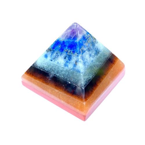 Gemstone Pyramid Decoration, Pyramidal, for home and office, multi-colored 