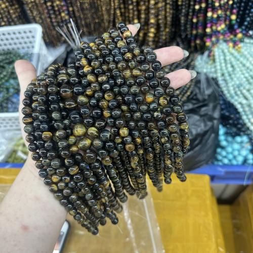 Tiger Eye Beads, Round, polished, DIY mixed colors Approx 38 cm 