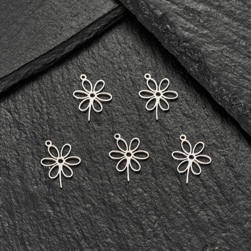 Stainless Steel Flower Pendant, 304 Stainless Steel, plated, DIY 18mm 