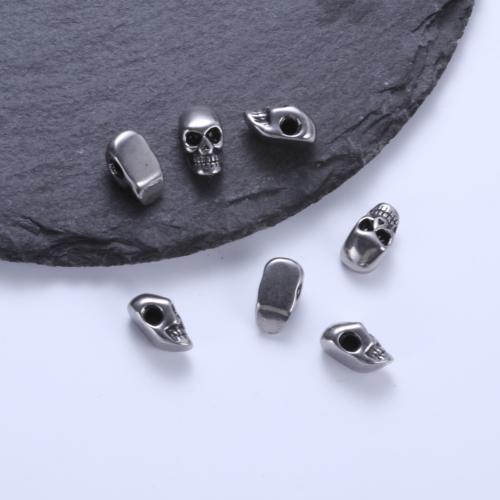 Stainless Steel Beads, 304 Stainless Steel, Skull, plated, DIY 