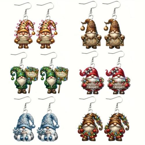 Christmas Earrings, Acrylic, printing, Christmas Design & cute & for woman 