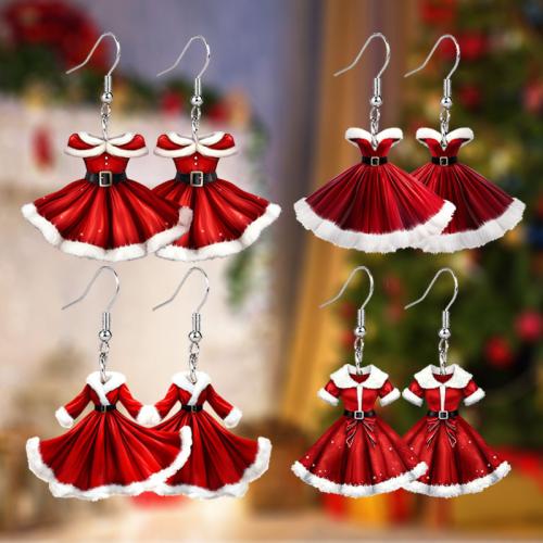 Christmas Earrings, Acrylic, Garment, printing, Christmas Design & cute & for woman 