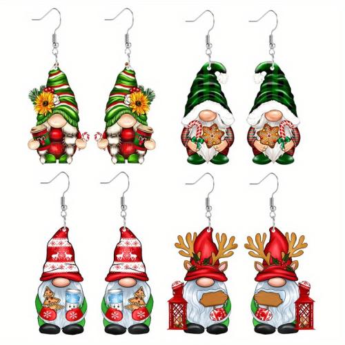 Christmas Earrings, Acrylic, printing, Christmas Design & cute & for woman 