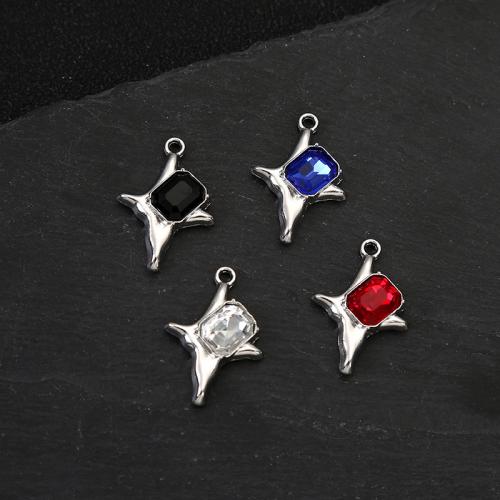 Zinc Alloy Rhinestone Pendants, silver color plated, DIY & with rhinestone [