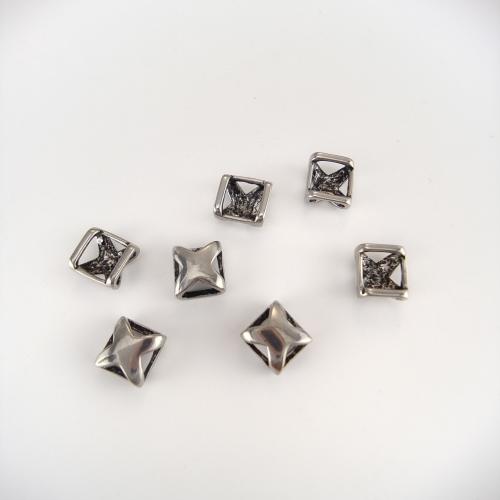 Stainless Steel Beads, 304 Stainless Steel, Square, plated, DIY 