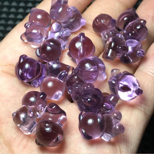 Natural Amethyst Beads, Bear, DIY, purple 