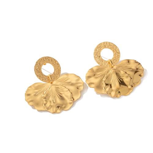 Boucles d'oreilles en acier titane, Placage, pour femme, Or, Vendu par paire