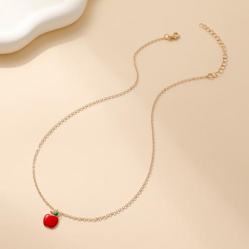 Zinc Alloy Necklace, plated, for woman, golden 