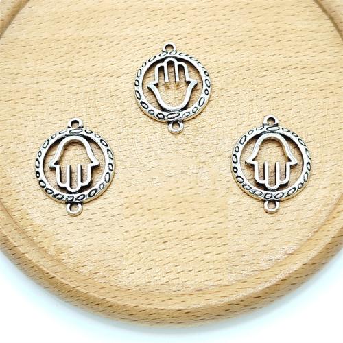 Zinc Alloy Charm Connector, Hand, antique silver color plated, DIY & 1/1 loop 