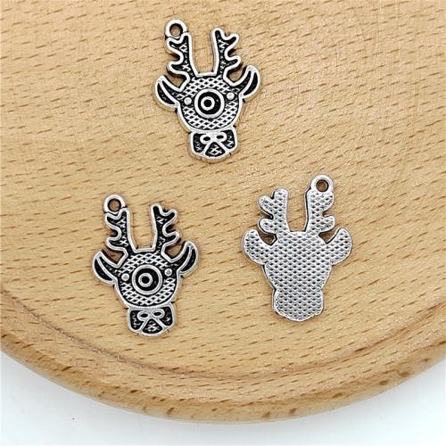 Zinc Alloy Christmas Pendants, Christmas Reindeer, antique silver color plated, DIY 