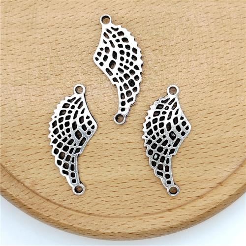 Zinc Alloy Charm Connector, Wing Shape, antique silver color plated, DIY & 1/1 loop 