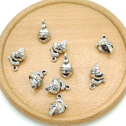 Zinc Alloy Jewelry Pendants, Helmet, antique silver color plated, DIY 