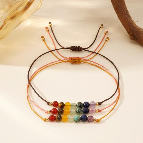 Bracelets en pierres précieuses, pierre gemme, avec Cordon de noeud, Réglable & pour femme, plus de couleurs à choisir, Vendu par PC