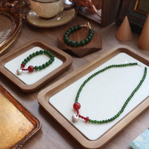 Green Calcedony Jewelry Set, with Red Agate, fashion jewelry 