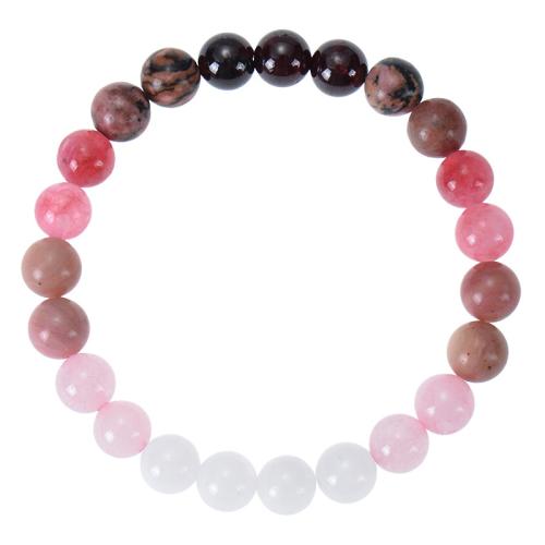 Bracelets en pierres précieuses, Pierre naturelle, avec fil élastique, fait à la main, bijoux de mode & unisexe & styles différents pour le choix, couleurs mélangées .6-8.5 pouce, Vendu par PC