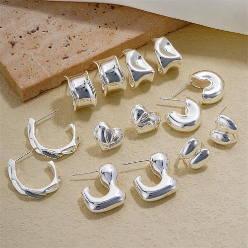 Stainless Steel Stud Earring, 304 Stainless Steel, plated, fashion jewelry & for woman, silver color 