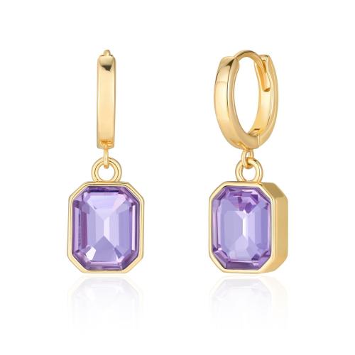 Cubic Zirconia Micro Pave Brass Earring, plated, micro pave cubic zirconia & for woman 