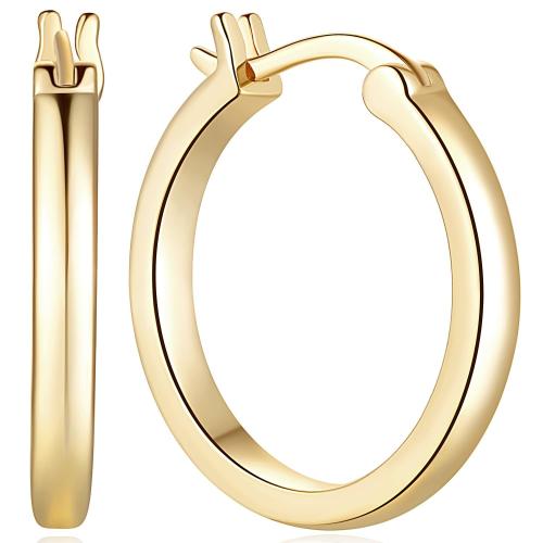 Brass Hoop Earring, plated & for woman, gold [