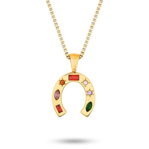 Collier en laiton cubique Zircon Micro Pave, Placage, pavé de micro zircon & pour femme, plus de couleurs à choisir Environ 41-50 cm, Vendu par PC