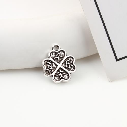 Zinc Alloy Clover Pendant, Four Leaf Clover, plated, DIY 