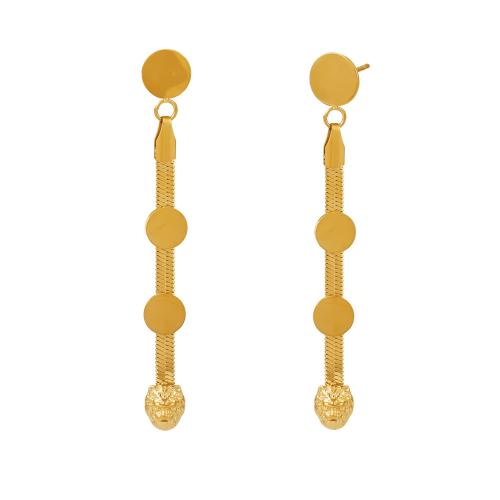 Stainless Steel Drop Earring, 304 Stainless Steel, 18K gold plated, fashion jewelry & for woman, golden 