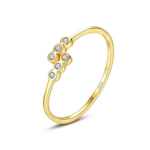 Anillo de dedo Zirconia Micro Pave Sterling Silver Cubic, Plata de ley 925, Joyería & micro arcilla de zirconia cúbica & para mujer, Vendido por UD[