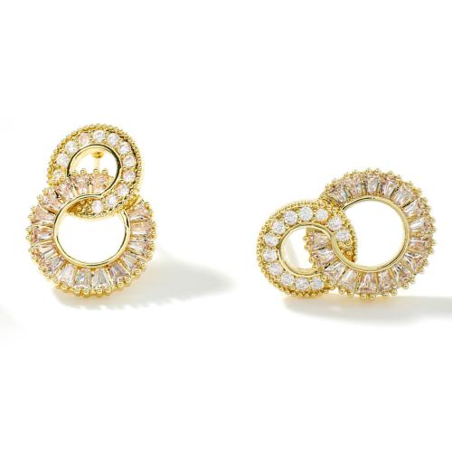 Cubic Zirconia Micro Pave Brass Earring, Number 8, plated, micro pave cubic zirconia & for woman & hollow 