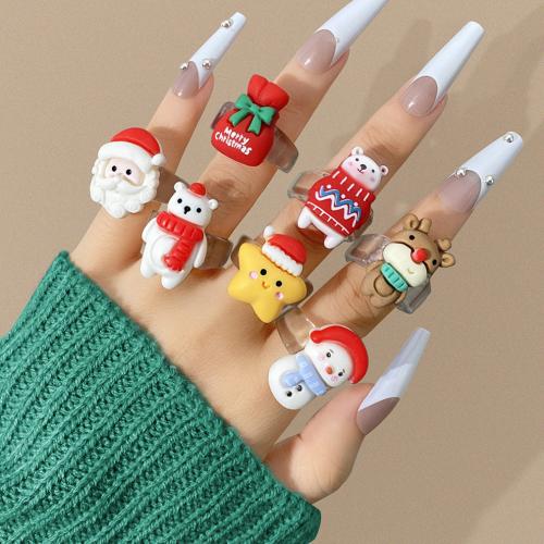 Christmas Finger Ring, Resin, Christmas Design & for woman & epoxy gel 