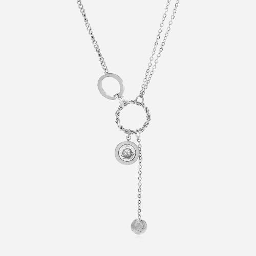 Stainless Steel Jewelry Necklace, 304 Stainless Steel, with 50mm extender chain, plated, fashion jewelry & for woman & hollow mm 