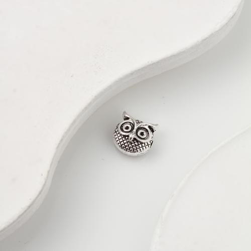 Zinc Alloy Animal Beads, Owl, plated, DIY 