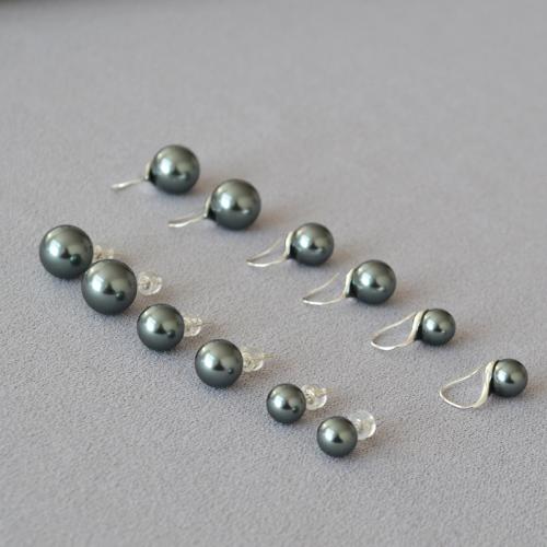 Brass Stud Earring, with Plastic Pearl, fashion jewelry & for woman 